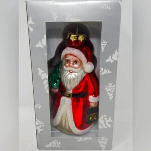 Santa Clause glass ornament